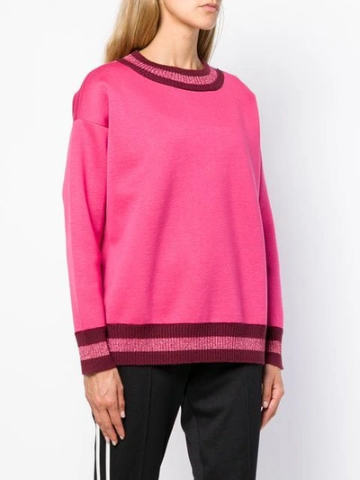 Shop Moncler Loose Fit Logo Sweatshirt In Pink
