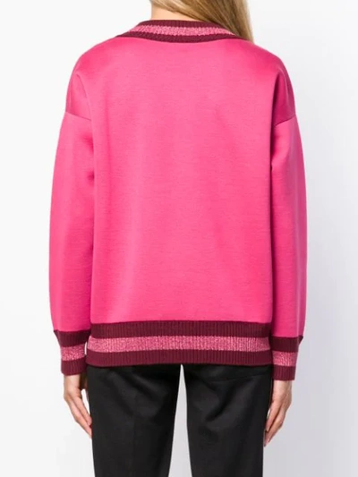 Shop Moncler Loose Fit Logo Sweatshirt In Pink