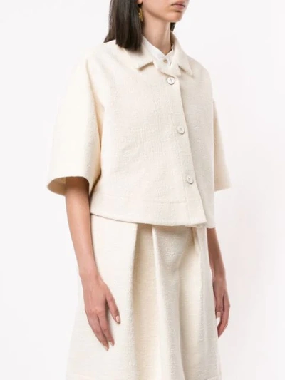 Shop Jil Sander Cropped Jacket - White