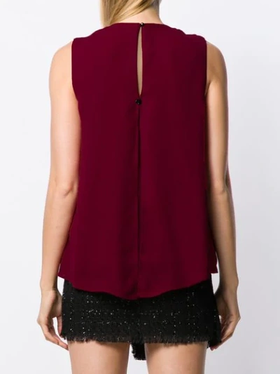 Shop Liu •jo Sleeveless Flared Top In Red