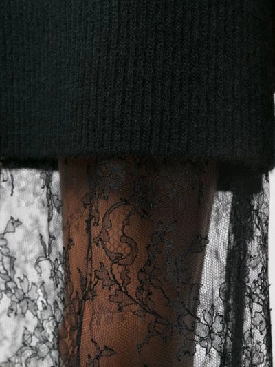 Shop Valentino Lace Knit Dress In Black