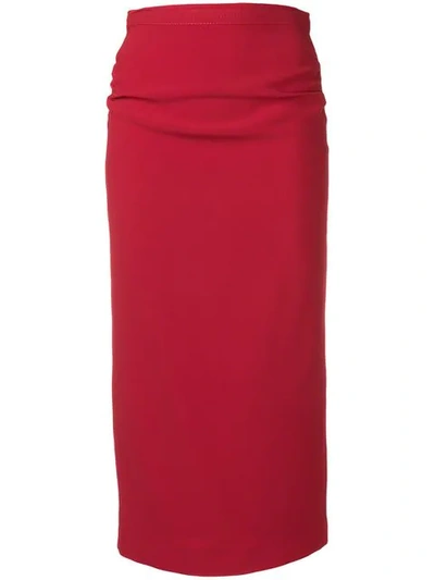 Shop N°21 High-waist Pencil Skirt In Red
