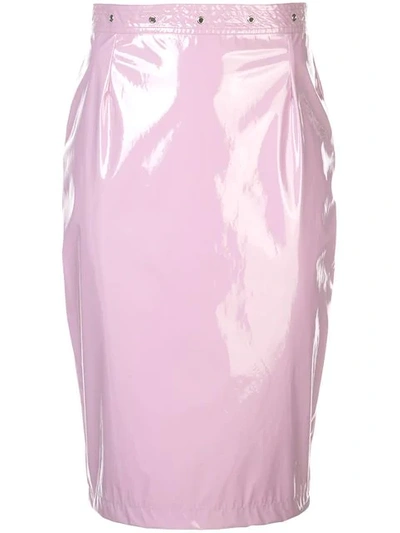 Shop Fleur Du Mal Pvc Pencil Skirt In Pink