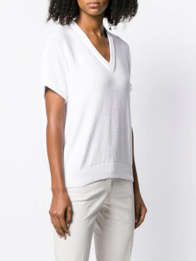 Shop Peserico Knitted T-shirt - White