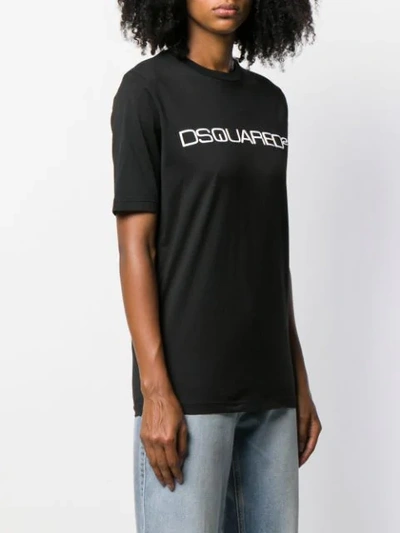 Dsquared2 Logo Cotton Jersey T-shirt In Black