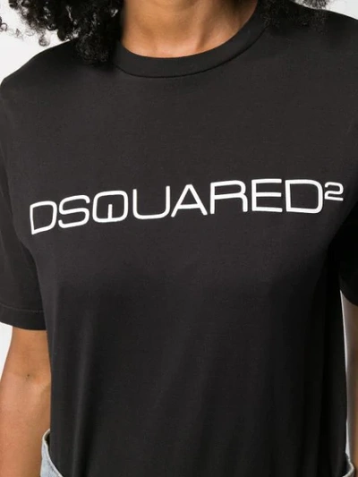Dsquared2 Logo Cotton Jersey T-shirt In Black