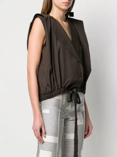 Shop Lemaire Sleeveless Blazer Jacket In Brown