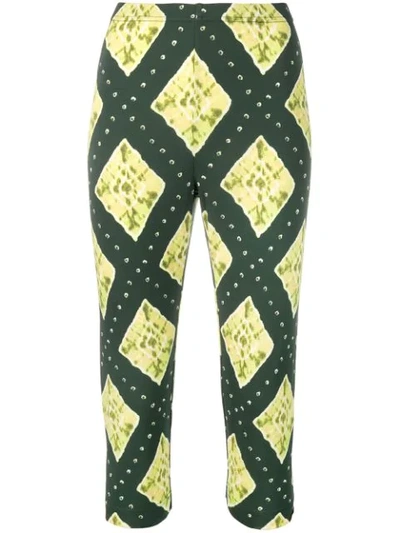 Shop Marc Jacobs Geometric Print Cropped Leggings In 301 Green Multi