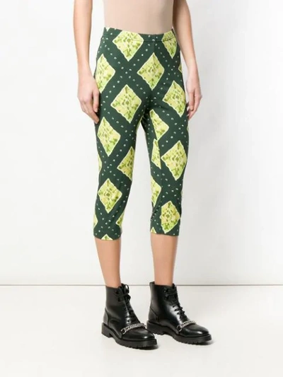 Shop Marc Jacobs Geometric Print Cropped Leggings In 301 Green Multi