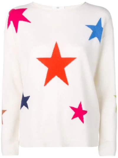 Shop Allude Star Intarsia Sweater In White