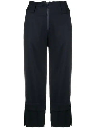 Shop Reality Studio Cropped Trousers In Blue