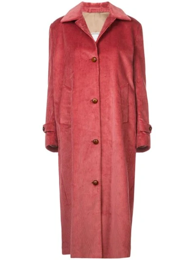 Shop Giuliva Heritage Collection Corduroy Single-breasted Coat In Pink
