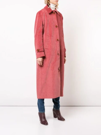 Shop Giuliva Heritage Collection Corduroy Single-breasted Coat In Pink