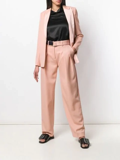 Shop Victoria Victoria Beckham Contrast Lapel Blazer In Pink