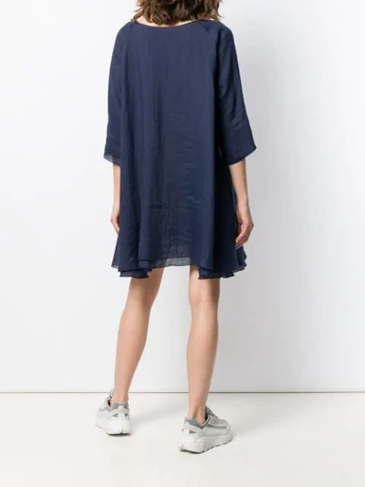 Shop Apuntob Layered Dress In Blue