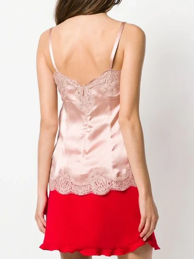 Shop Dolce & Gabbana Lace Detail Cami In Pink