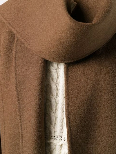 Shop Jw Anderson Brown Double Face Wool Scarf Coat