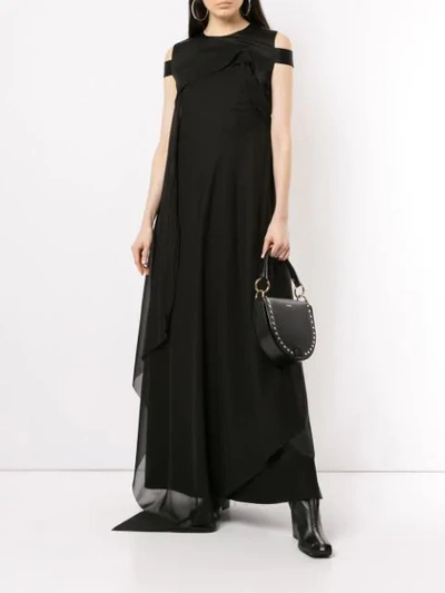 Shop Yang Li Cold Shoulder Maxi Dress In Black