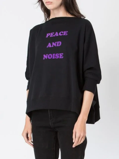Shop Undercover 'peace And Noise' Printed Sweatshirt - Black