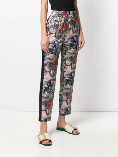 Shop Red Valentino Floral Print Straight Trousers In Green