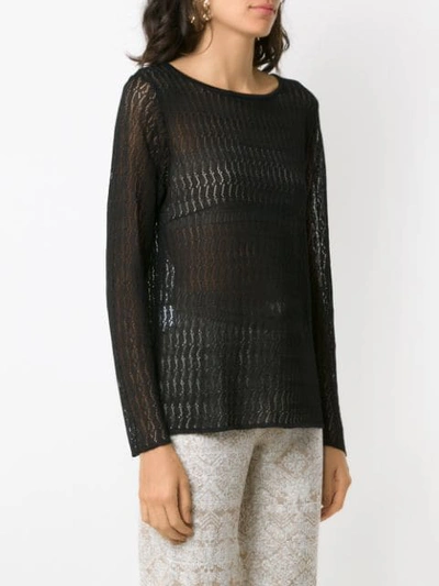 Shop Cecilia Prado Wave Pattern Knitted Top In Black
