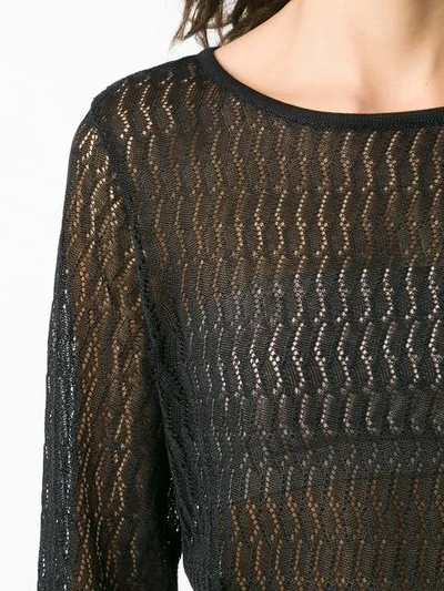 Shop Cecilia Prado Wave Pattern Knitted Top In Black