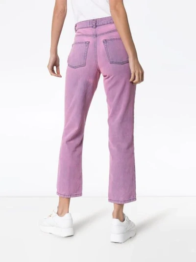Shop Ashley Williams Ashley Acid Wash Cropped Jeans In Purple