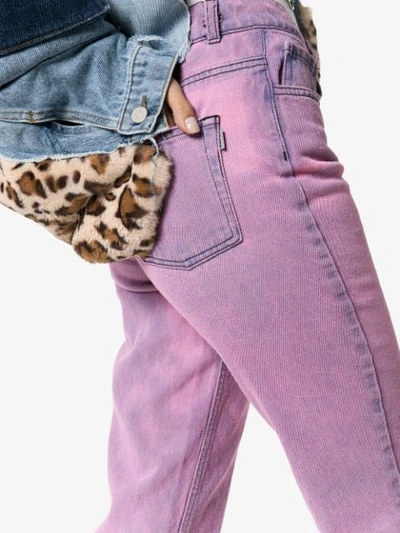 Shop Ashley Williams Ashley Acid Wash Cropped Jeans In Purple