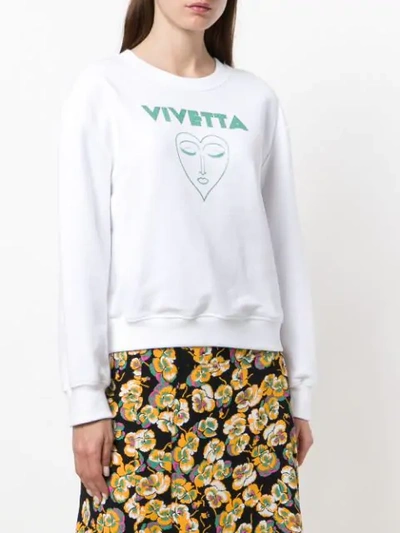 Shop Vivetta Printed Sweatshirt In White