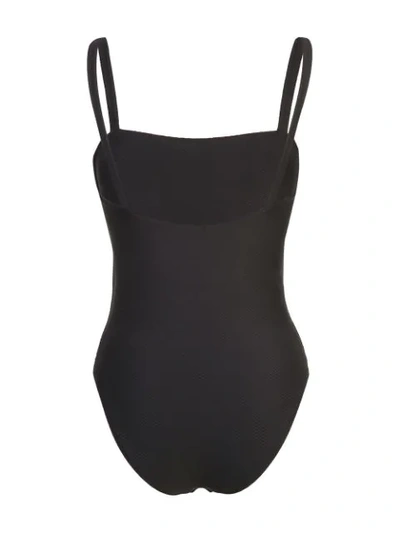 Shop Asceno Plain Swimsuit In Black