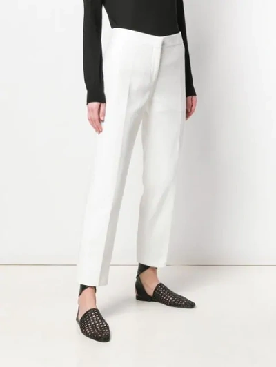Shop Jil Sander Tailored Trousers In White