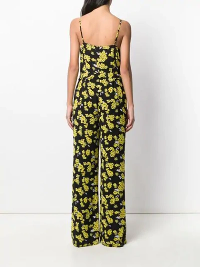 Shop Michael Michael Kors Sleeveless Printed Jumpsuit In Black