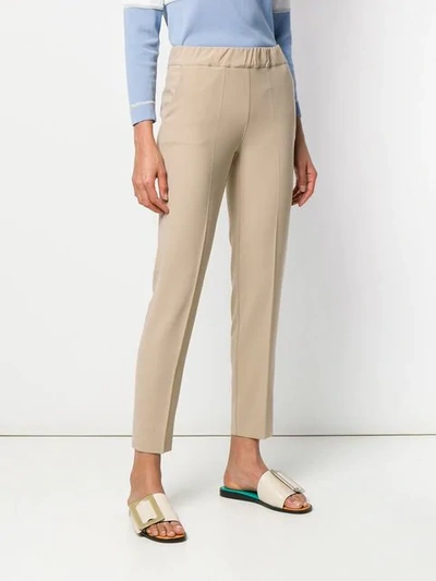 Shop D-exterior Mid Rise Tailored Trousers In Neutrals