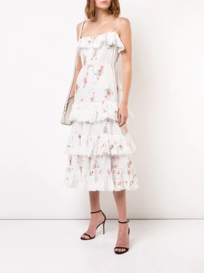 Shop Zimmermann Ruffled Floral Dress In White