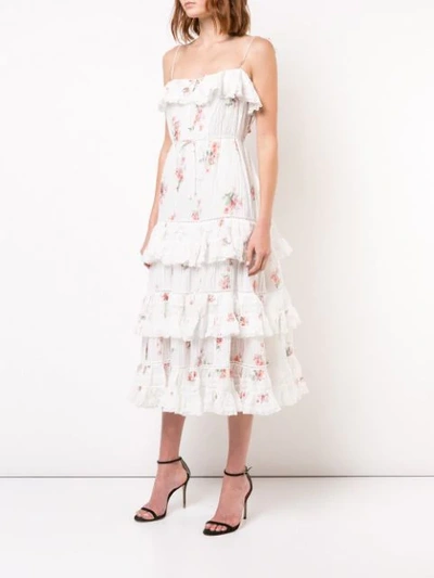 Shop Zimmermann Ruffled Floral Dress In White
