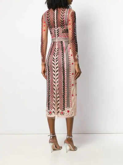 Shop Temperley London Teahouse Sleeved Dress In Neutrals