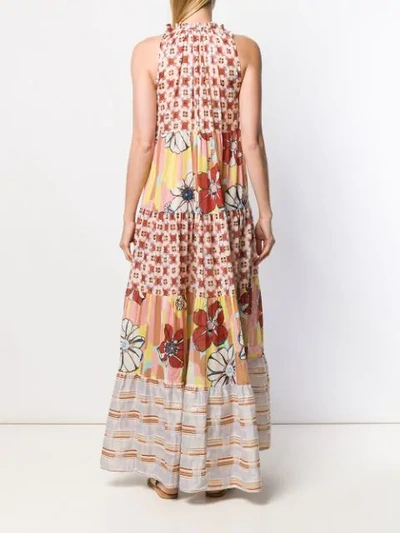 Shop Anjuna Floral Flared Maxi Dress - Neutrals