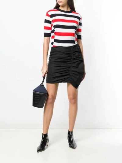 Shop Victoria Victoria Beckham Striped Knitted Blouse In Ivory/spice/midnight