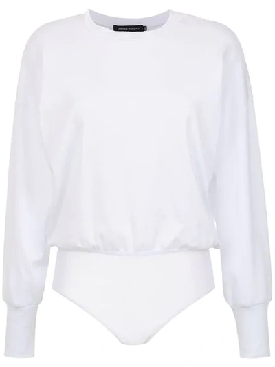 Shop Andrea Marques Plain Bodysuit In White