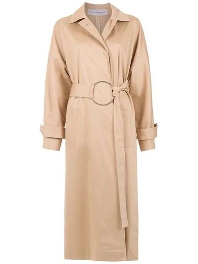 Shop Gloria Coelho Belted Trench Coat In Neutrals