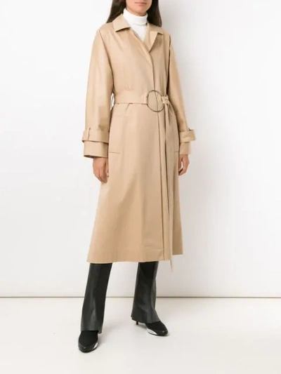 Shop Gloria Coelho Belted Trench Coat In Neutrals