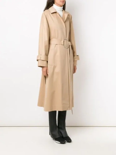 Shop Gloria Coelho Belted Trench Coat In Neutrals