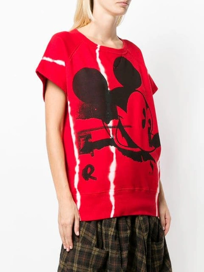 Shop Faith Connexion Mickey Mouse Print Short-sleeve Sweatshirt In Red