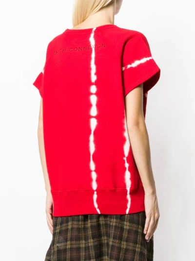 Shop Faith Connexion Mickey Mouse Print Short-sleeve Sweatshirt In Red