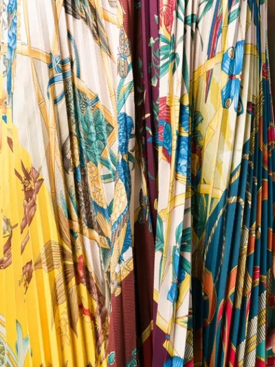 Shop Ferragamo Sumatra Pleated Dress In Yellow