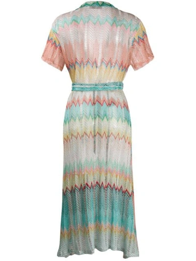 Shop Missoni Embroidered Shift Dress In Blue