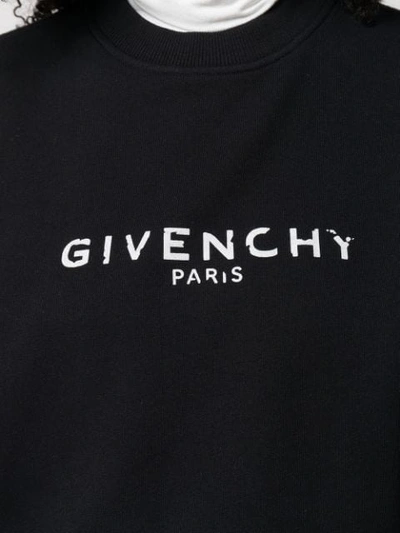 Shop Givenchy Cropped Logo Sweatshirt In 001 Black