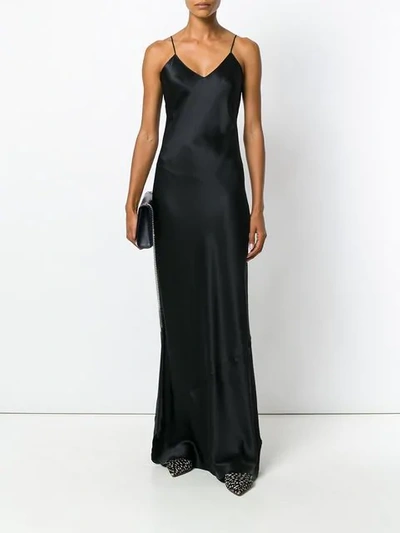 Shop Nili Lotan Slip Maxi Dress In Black
