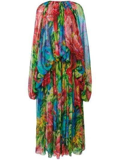 Shop Dolce & Gabbana Floral Print Maxi Dress In Multicolour