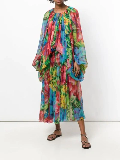 Shop Dolce & Gabbana Floral Print Maxi Dress In Multicolour